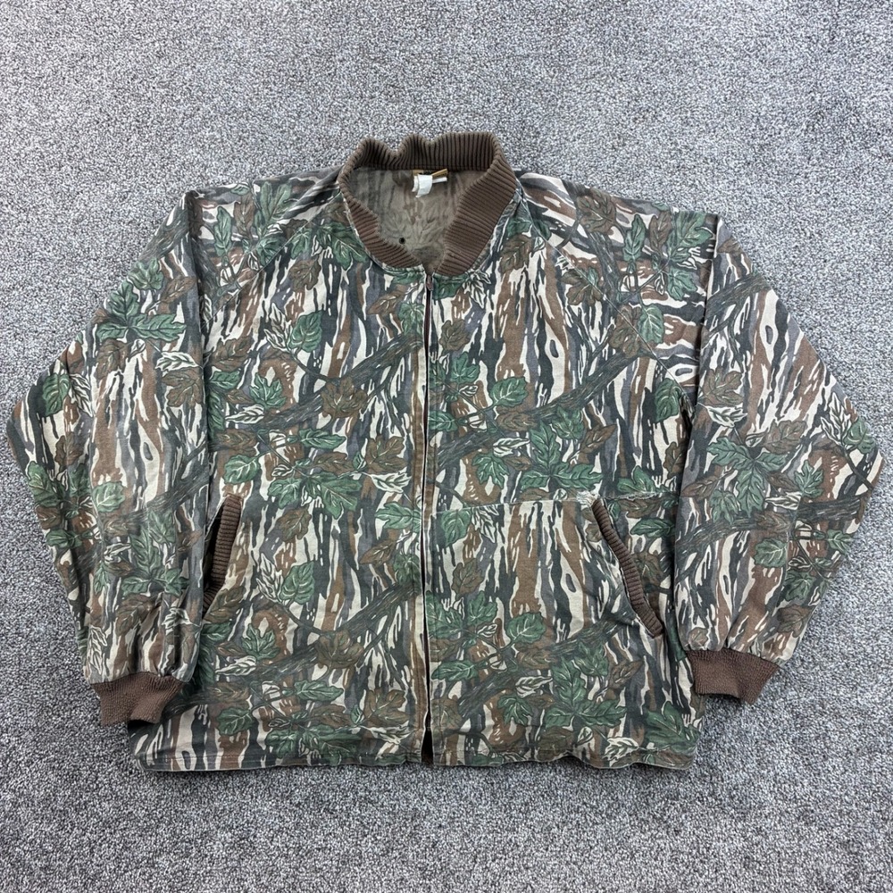 Vintage 60s Ideal Camo Jacket Mens 2XL Realtree Camouflage Zip Bomber USA Made